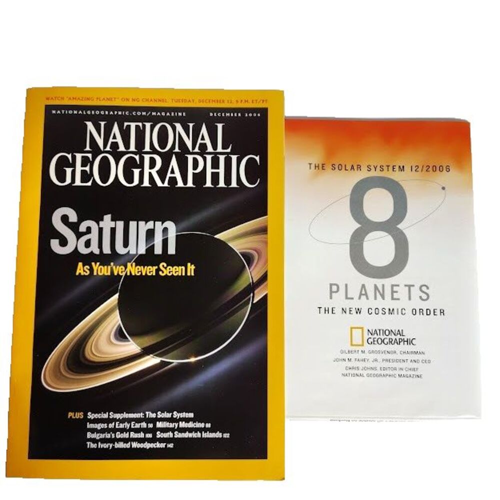 National Geographic Magazine December 2006 Saturn As You've Never Seen It Map